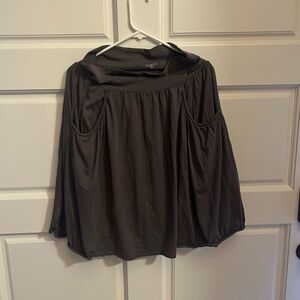 Garnet Hill Easy Gathered Knit Skirt - Gray